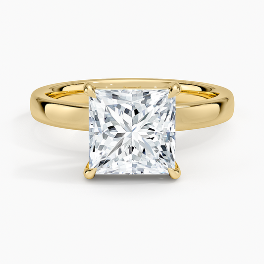 Fairmined Perfect Fit Solitaire 2.5mm Ring - Princess Cut Center Stone