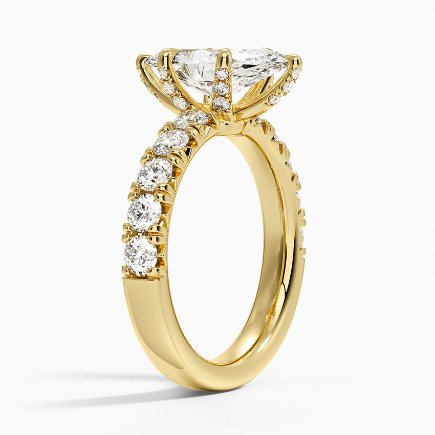 Ellora Half Coverage Diamond Ring - Marquise Center Stone