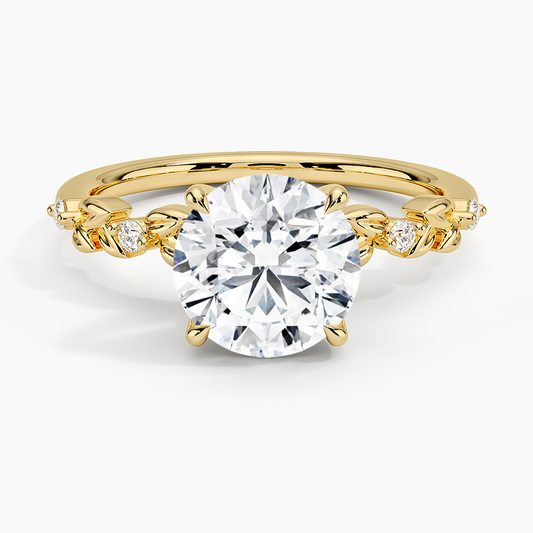 Briar Diamond Ring - Round Cut Center Stone