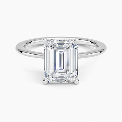 Aimee Solitaire Ring - Emerald Cut Center Stone