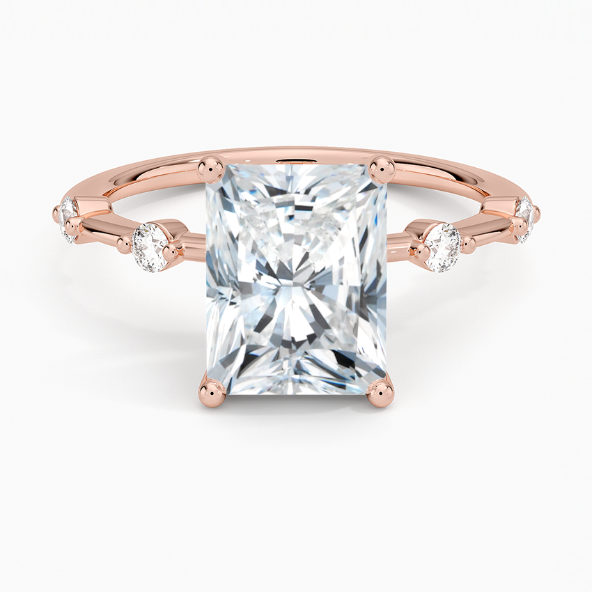 Aimee 1.4mm Diamond Ring - Radiant Cut Center Stone