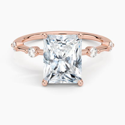 Aimee 1.4mm Diamond Ring - Radiant Cut Center Stone