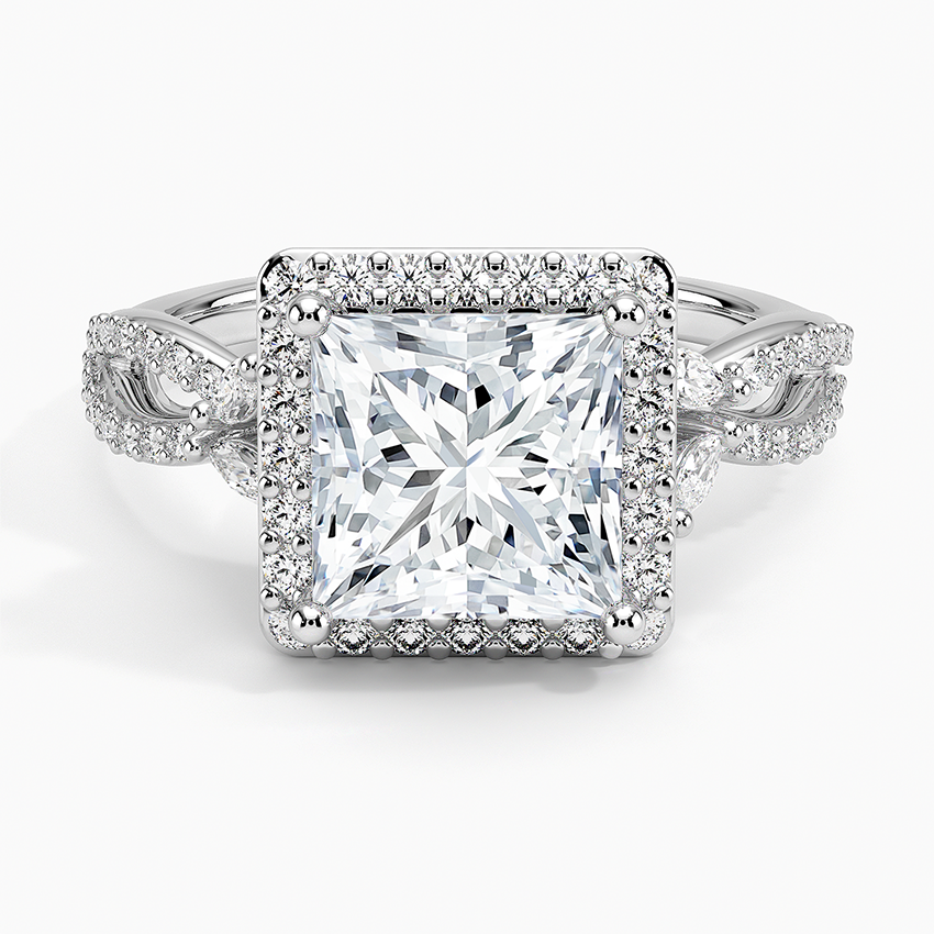 Luxe Willow Halo Diamond Ring (2/5 ct. tw.) - Princess Cut Center Stone