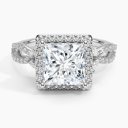 Luxe Willow Halo Diamond Ring (2/5 ct. tw.) - Princess Cut Center Stone