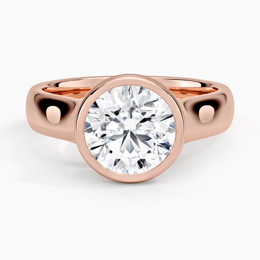 Luna 4mm Bezel Ring - Round Center Stone