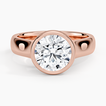 Luna 4mm Bezel Ring - Round Center Stone