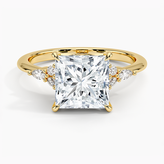 Nadia Diamond Ring - Princess Cut Center Stone