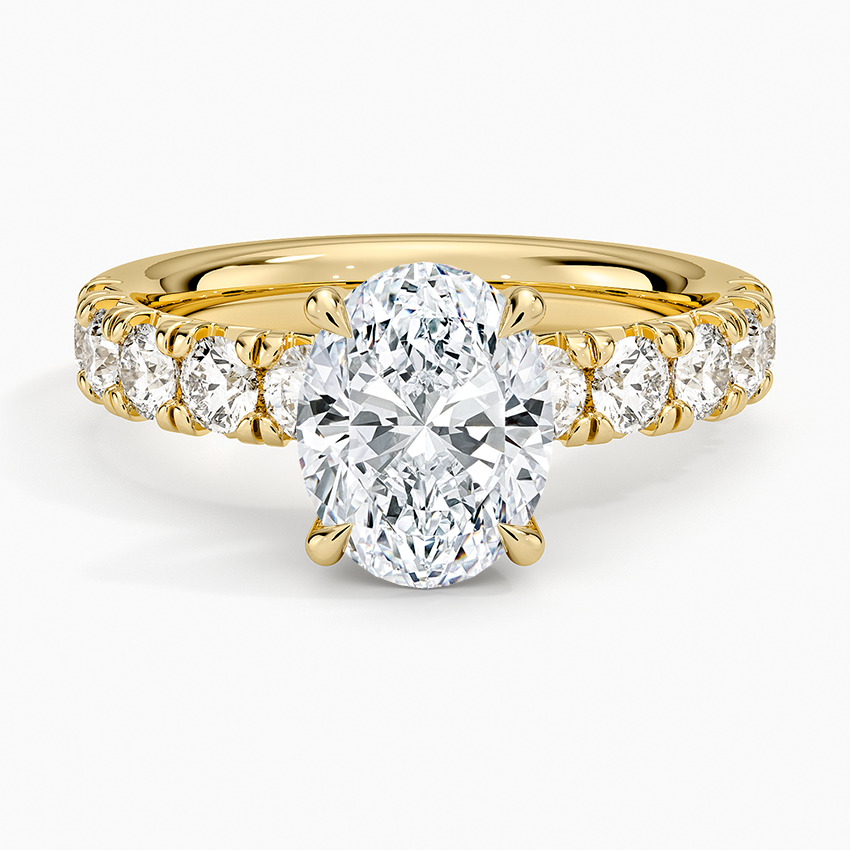 Ellora Half Coverage Diamond Ring - Oval Center Stone