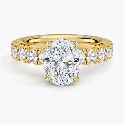 Ellora Half Coverage Diamond Ring - Oval Center Stone
