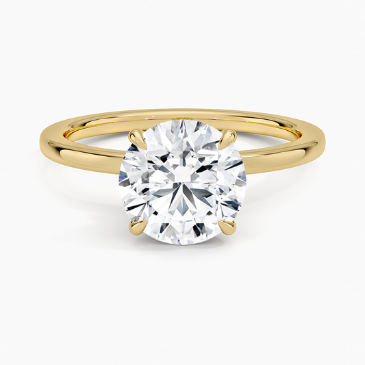 Secret Halo 1.5mm Diamond Ring - Round Center Stone