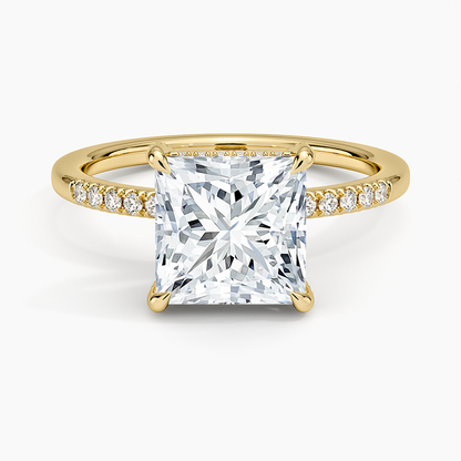 Viviana One-Quarter Coverage Diamond Ring - Princess Cut Center Stone