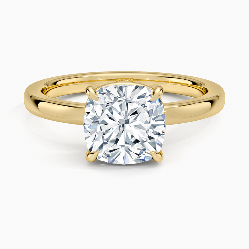 Dara Low-Profile Solitaire Ring - Cushion Cut Center Stone