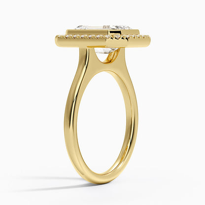 Bezel Halo Diamond Ring (1/4 ct. tw.) - Emerald Cut Center Stone
