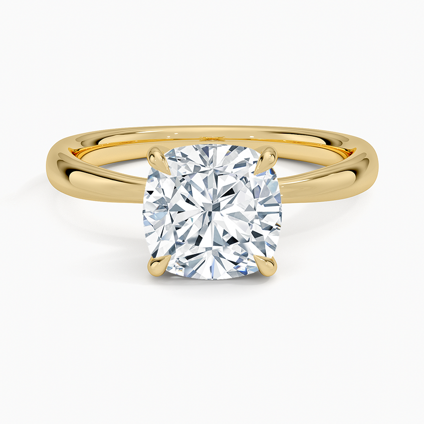Freesia 2.7mm Solitaire Ring - Cushion Cut Center Stone