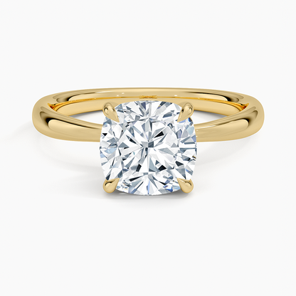 Freesia 2.7mm Solitaire Ring - Cushion Cut Center Stone