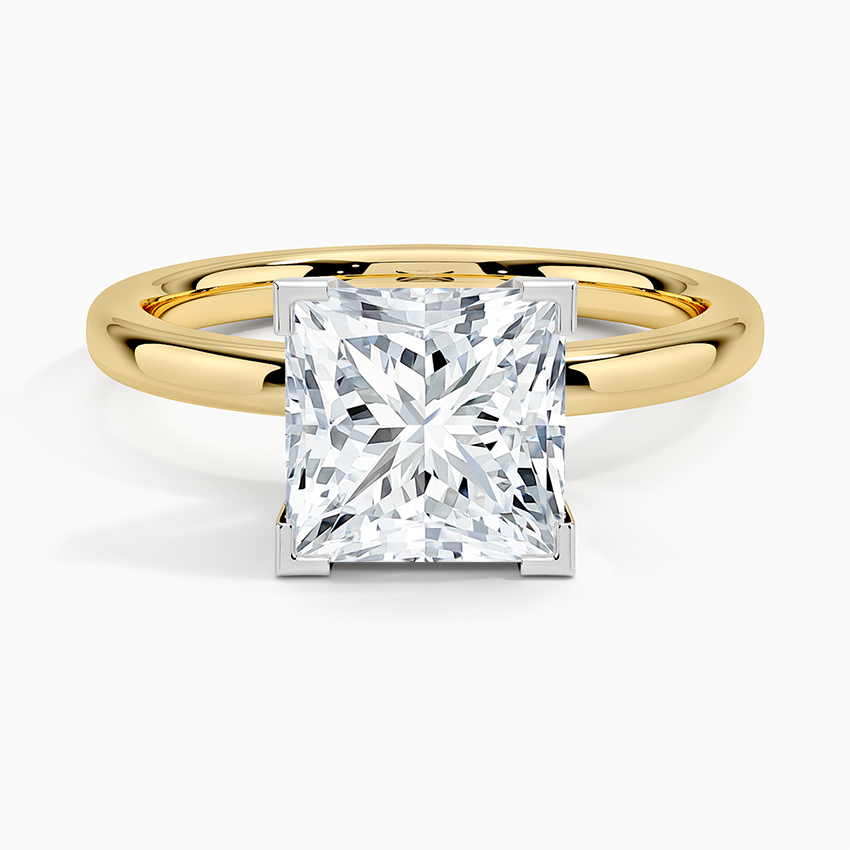 Comfort Fit 2mm Solitaire Ring - Princess Cut Center Stone