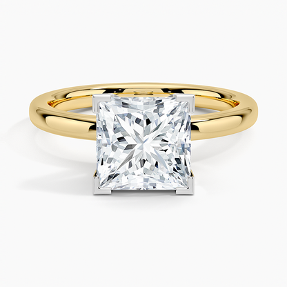 Comfort Fit 2mm Solitaire Ring - Princess Cut Center Stone