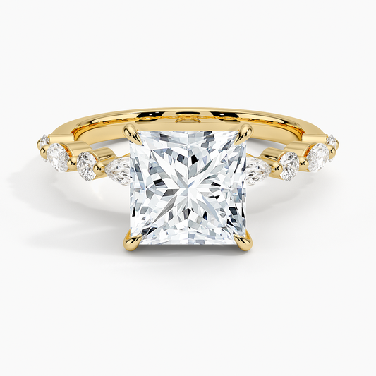 Versailles Half Coverage Diamond Ring (1/3 ct. tw.) - Princess Cut Center Stone