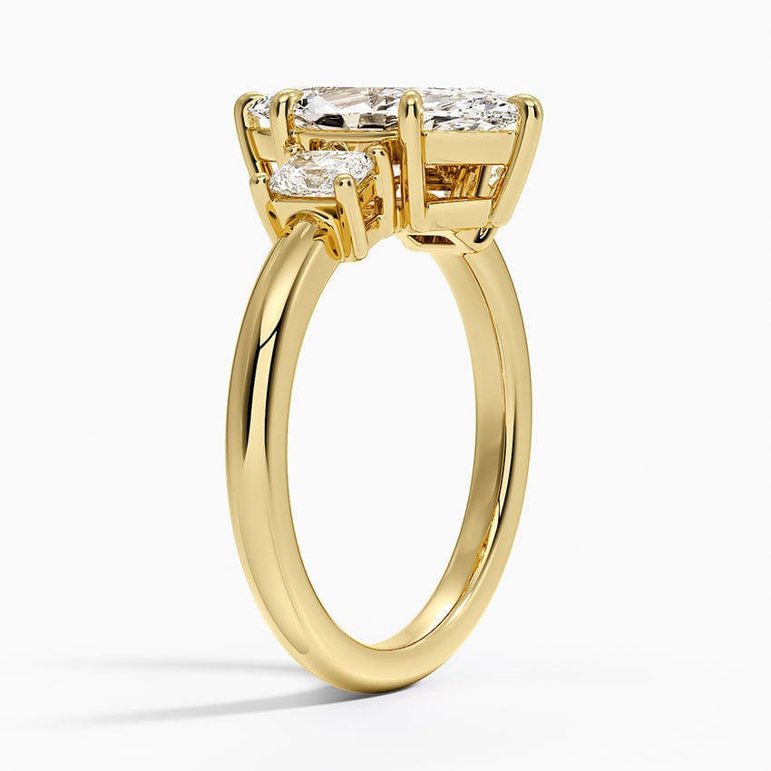 Helena Radiant-Cut Three Stone Diamond Ring (3/8 ct. tw.) - Marquise Center Stone