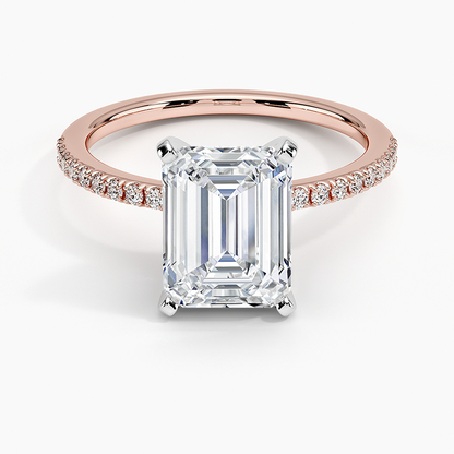 Ballad Half Coverage Diamond Ring (1/8 ct. tw.) - Emerald Cut Center Stone