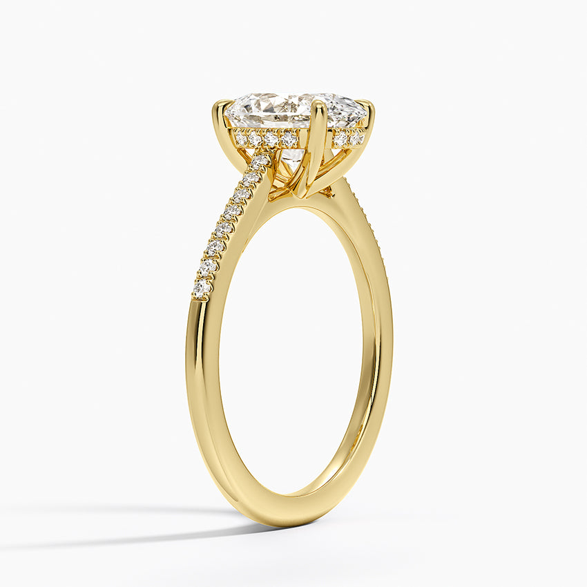 Lissome Half Coverage Diamond Ring - Oval Center Stone