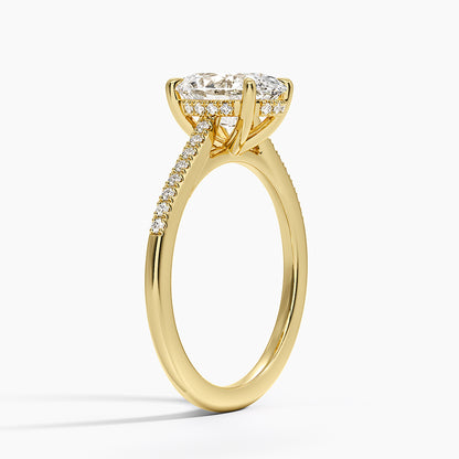Lissome Half Coverage Diamond Ring - Oval Center Stone