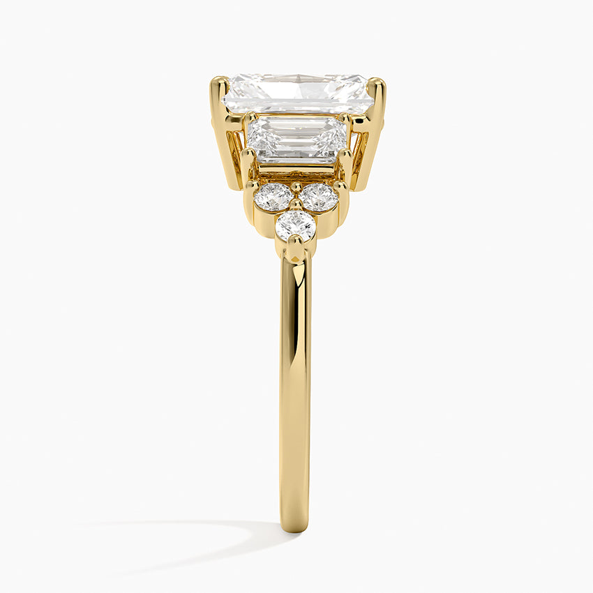 Sabine Cluster Diamond Ring (1 ct. tw.) - Radiant Cut Center Stone