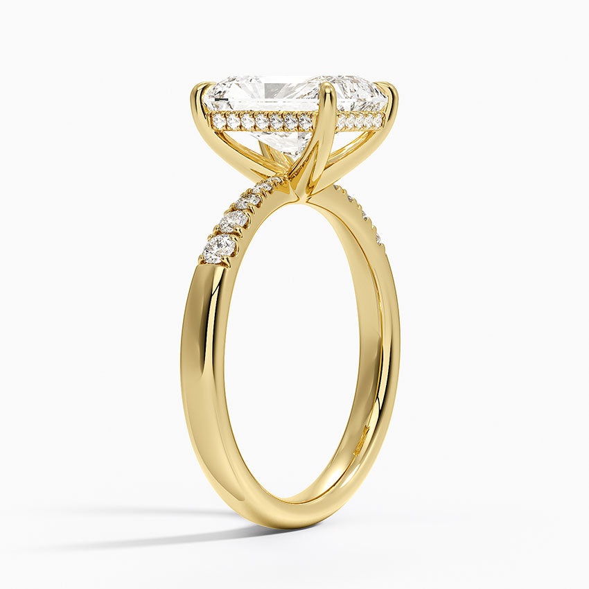 Bella Hidden Halo Diamond Ring (1/5 ct. tw.) - Radiant Cut Center Stone