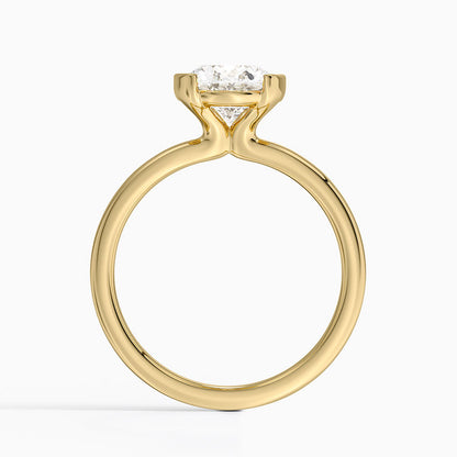 Annika Semi-Bezel Solitaire Ring - Oval Cut Center Stone