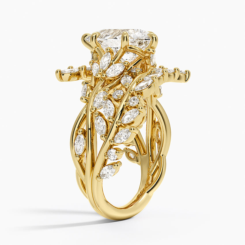 Secret Garden Wrap Diamond Ring - Pear Center Stone
