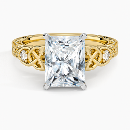 Aberdeen Celtic Diamond Ring - Radiant Cut Center Stone