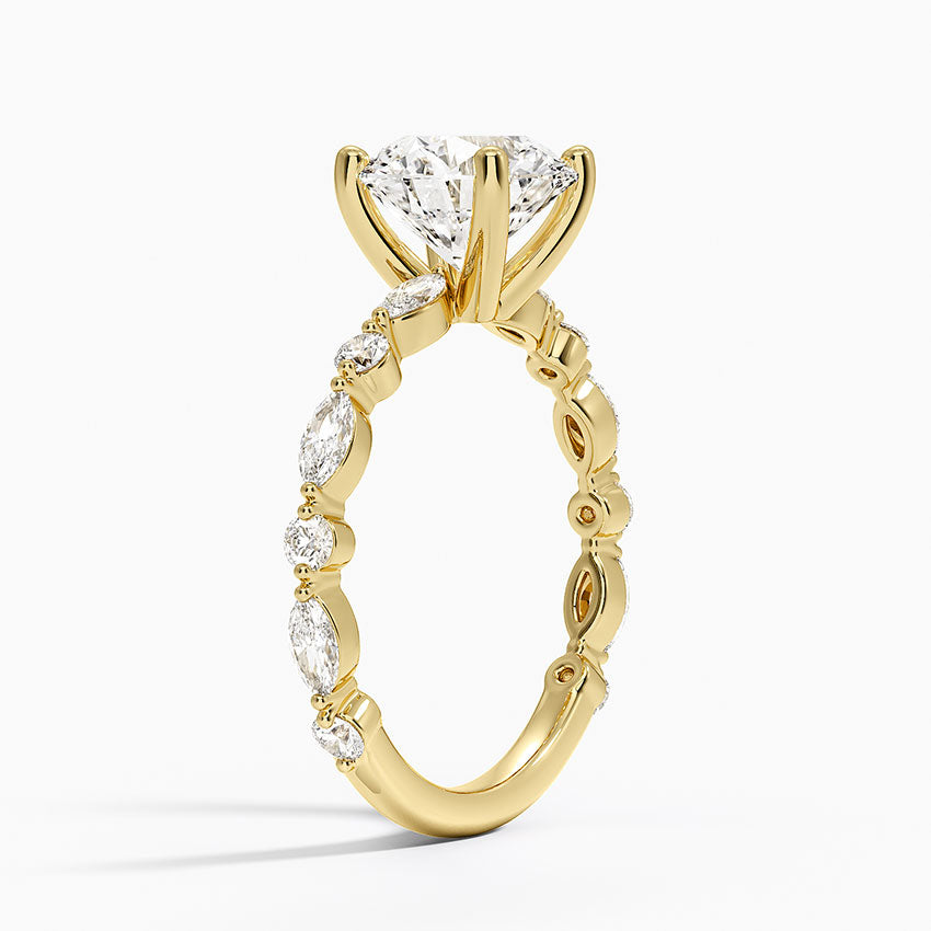 Versailles Three-Quarter Coverage Diamond Ring (1/2 ct. tw.) - Round Center Stone