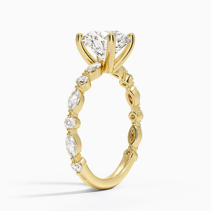 Versailles Three-Quarter Coverage Diamond Ring (1/2 ct. tw.) - Round Center Stone
