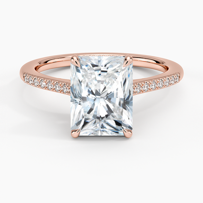 Lissome Half Coverage Diamond Ring - Radiant Cut Center Stone