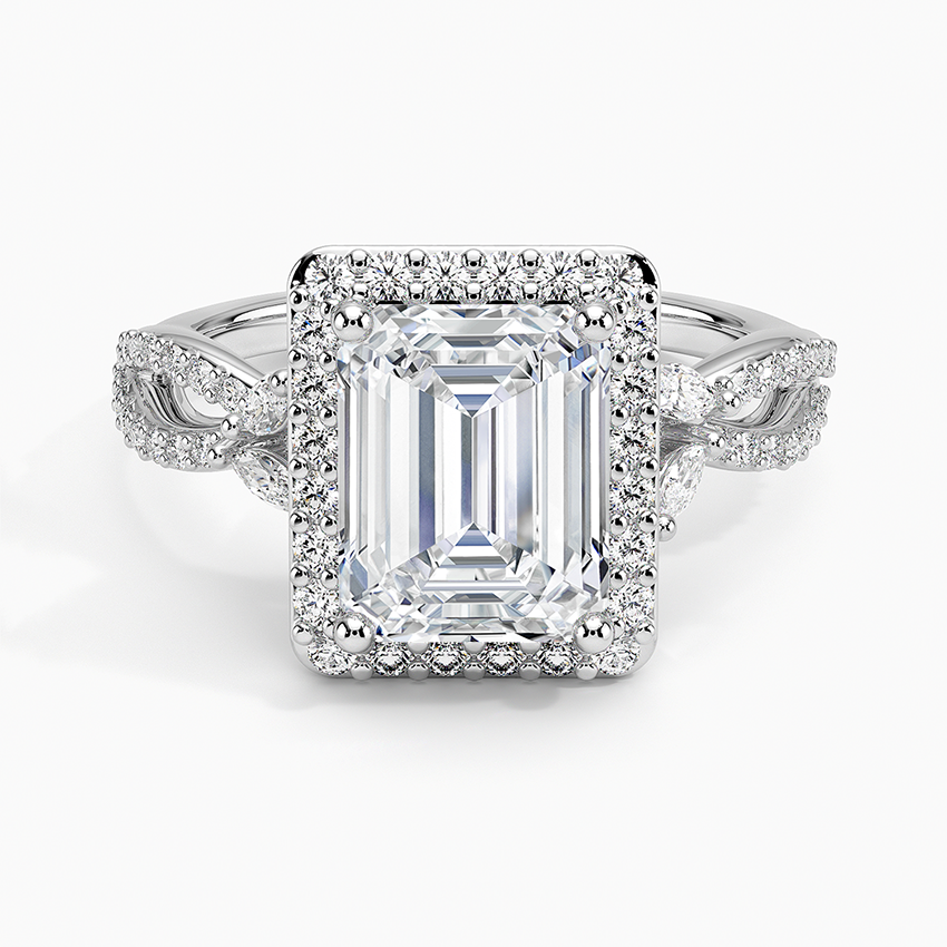 Luxe Willow Halo Diamond Ring (2/5 ct. tw.) - Emerald Cut Center Stone