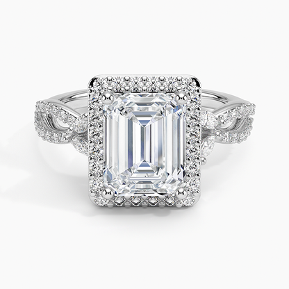 Luxe Willow Halo Diamond Ring (2/5 ct. tw.) - Emerald Cut Center Stone