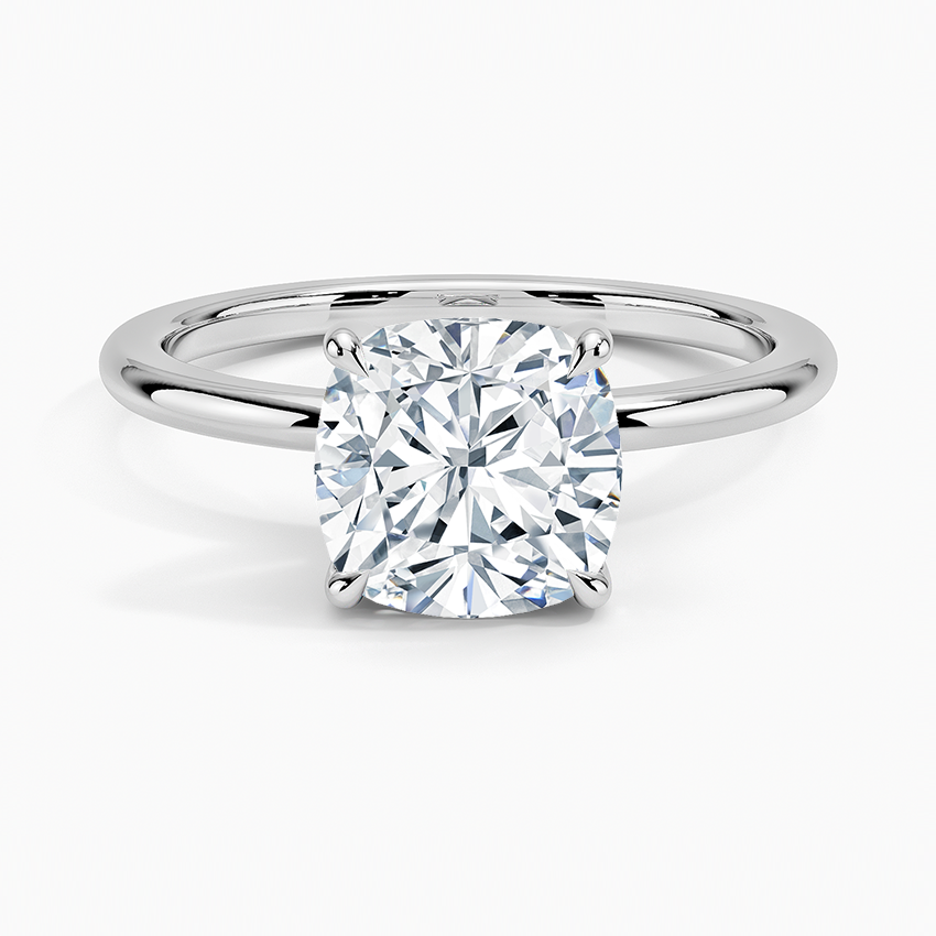 Fairmined 1.5mm Comfort Fit Ring - Cushion Cut Center Stone