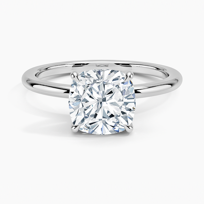 Fairmined 1.5mm Comfort Fit Ring - Cushion Cut Center Stone