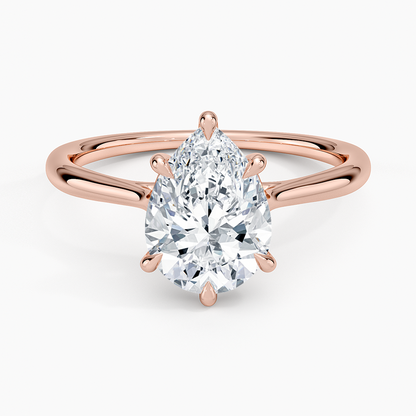 Freesia Cathedral Solitaire Ring - Pear Center Stone