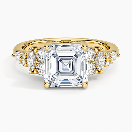 Jacqueline Diamond Ring - Asscher Cut Center Stone