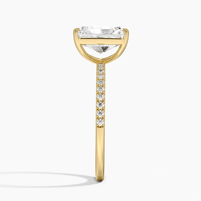 Perfect Fit Half Coverage Diamond Ring - Radiant Cut Center Stone