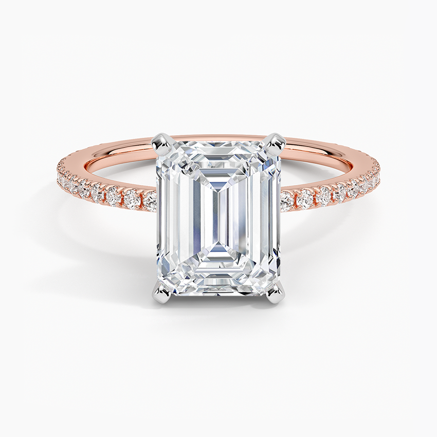 Ballad Three-Quarter Coverage Diamond Ring (1/4 ct. tw.) - Emerald Cut Center Stone