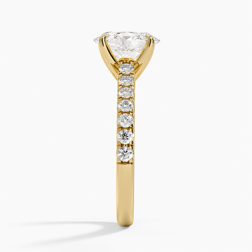 Sienna Half Coverage Diamond Ring - Oval Center Stone