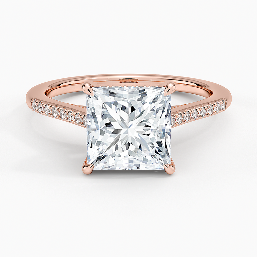 Lissome Half Coverage Diamond Ring - Princess Cut Center Stone