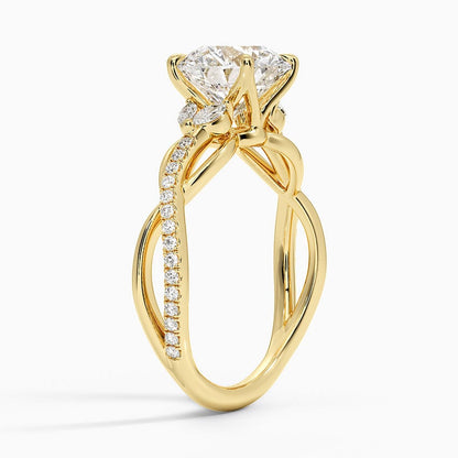 Garland Diamond Ring - Round Cut Center Stone