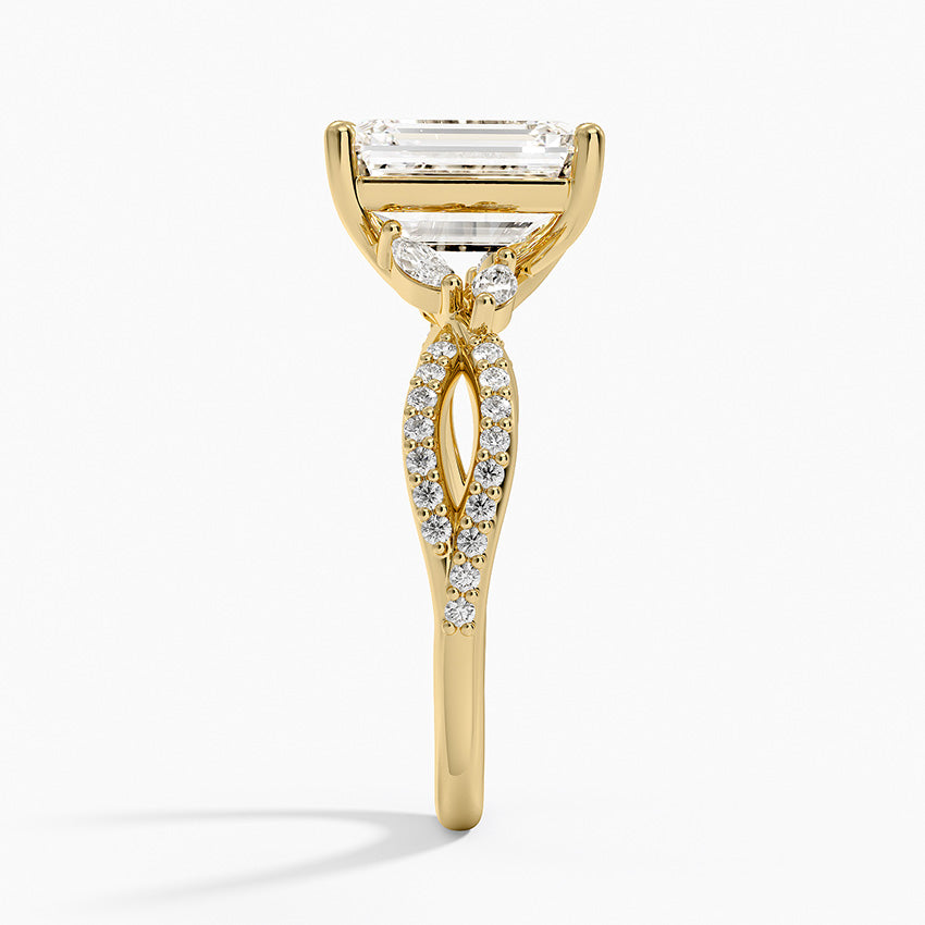 Luxe Willow Diamond Ring (1/4 ct. tw.) - Emerald Cut Center Stone