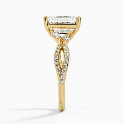 Luxe Willow Diamond Ring (1/4 ct. tw.) - Emerald Cut Center Stone