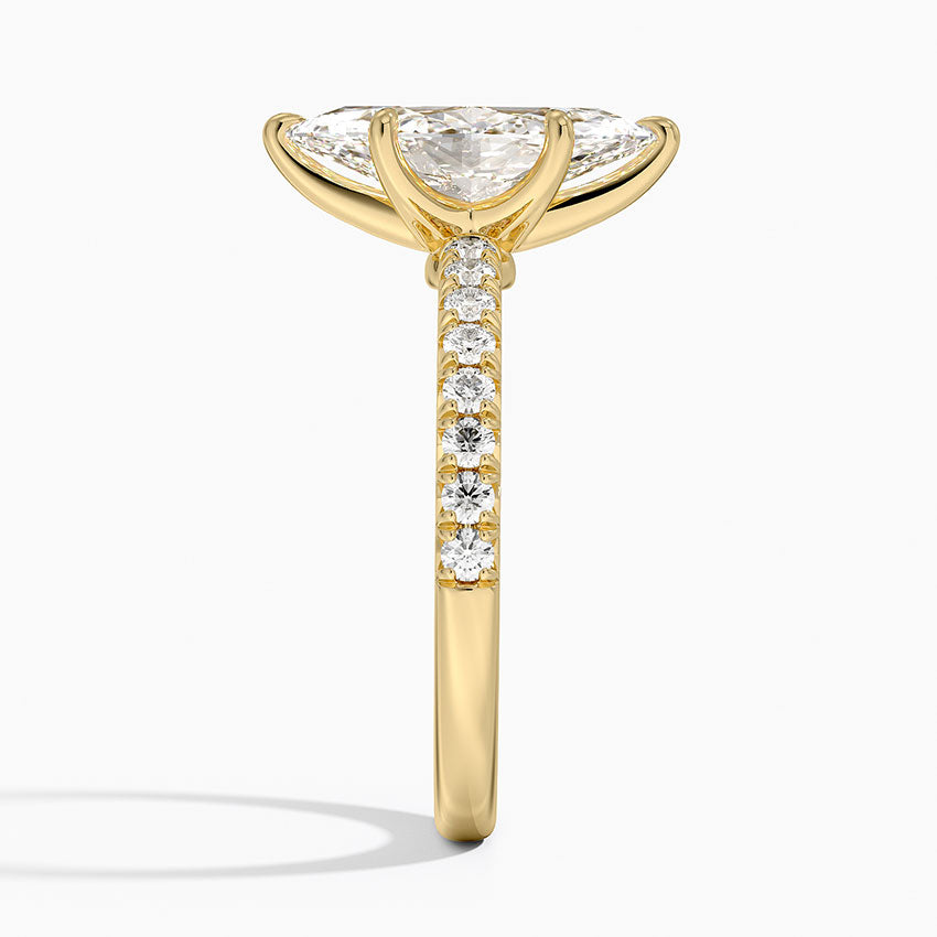 Amelie Half Coverage Diamond Ring - Marquise Center Stone