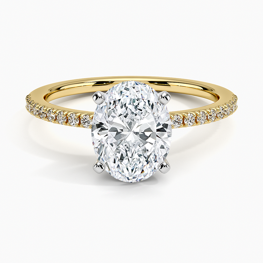 Ballad Half Coverage Diamond Ring (1/8 ct. tw.) - Oval Center Stone