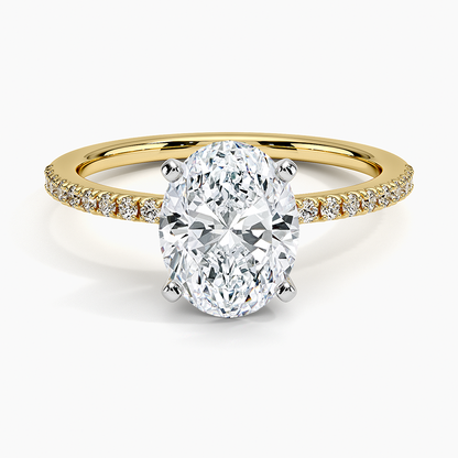 Ballad Half Coverage Diamond Ring (1/8 ct. tw.) - Oval Center Stone